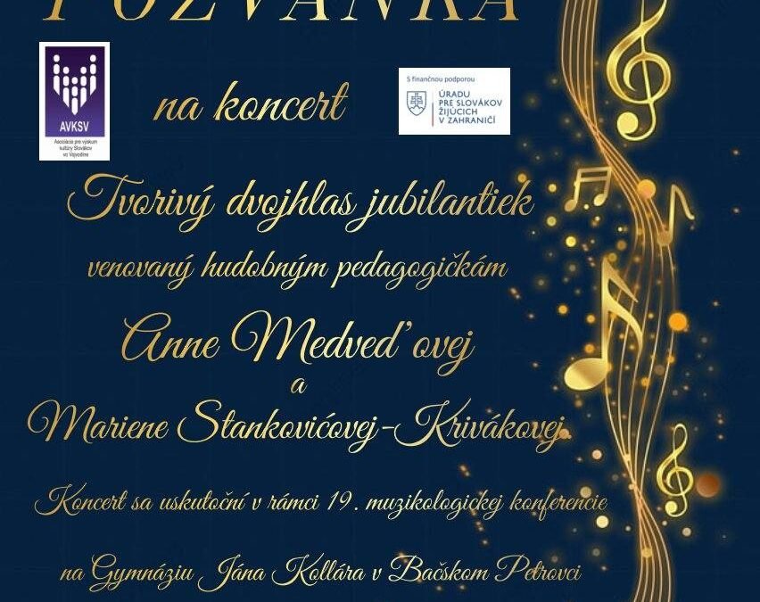 Pozvánka na koncert Tvorivý dvojhlas jubilantiek